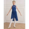 thumbnail image 3 of Alvivi Girls Sleeveless High-Low Dance Dress Lyrical Ballet Modern Contemporary Dancewear Costume Navy Blue 16, 3 of 7