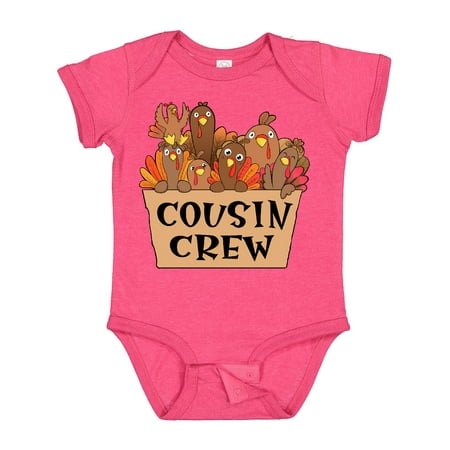 

Inktastic Cousin Crew Cute Turkey Family Gift Baby Boy or Baby Girl Bodysuit
