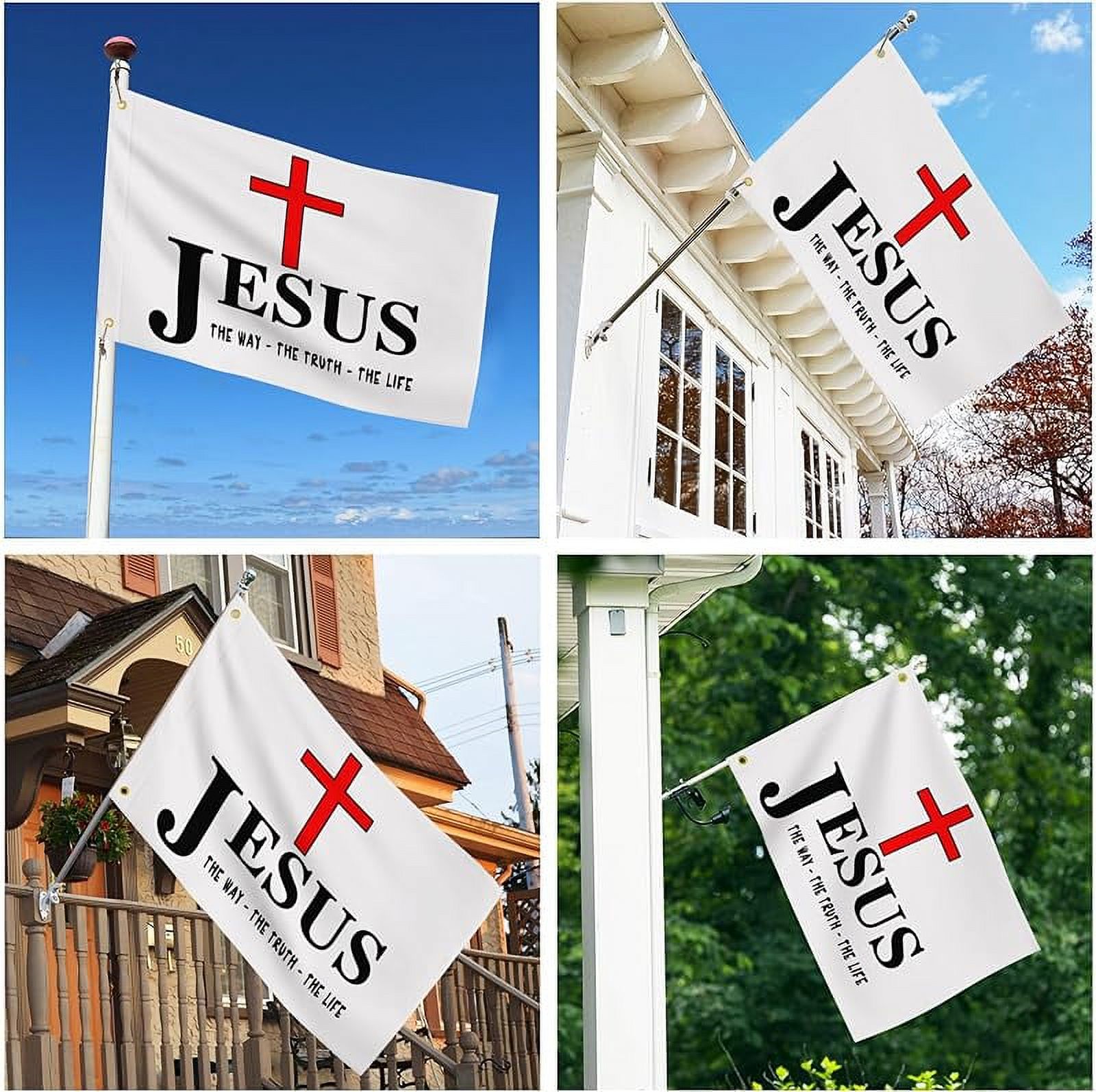 Remagr Jesus-Mini-Flaggen – 60 Stück, 10,2x15,2 Cm, Polyester, Mit Stäbchen Für Ostern & Kirche