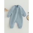thumbnail image 4 of Bagilaanoe Newborn Baby Girl Boys Fall Jumpsuit Letter Embroidery Long Sleeve Bodysuit 3M 6M 12M 18M Infant Casual One Piece Rompers, 4 of 8