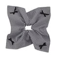 thumbnail image 2 of KLKCMS Checkered Scrunchie Creative Hair Tie for Dance Party Dating Daily Commuting Black White, 2 of 9