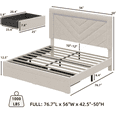 thumbnail image 3 of Fastroby Full Upholstered Bed Frame with LED Headboard & Storage Drawer, No Box Spring Required, 3 of 10