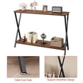 thumbnail image 4 of FOLDLIFE Brown Slim Console Table with Storage，Wood 2-Tier Industrial Design Entryway Console Table,Narrow Sofa Table with Open Storage Shelf for Living Room, Hallway and Foyer, 4 of 7