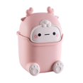 thumbnail image 1 of Cute Flip Trash Can Cute Animal Shape Trash Cans Cute Desktop Trash Can for Bathrooms,Kitchens,Offices,Waste Basket for Dressing Table(Pink), 1 of 5