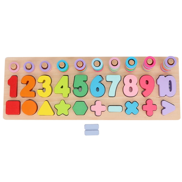 Niños Niños Wodden Color Número Forma Juguete Juguetes educativos de aprendizaje temprano (Color del arco iris)