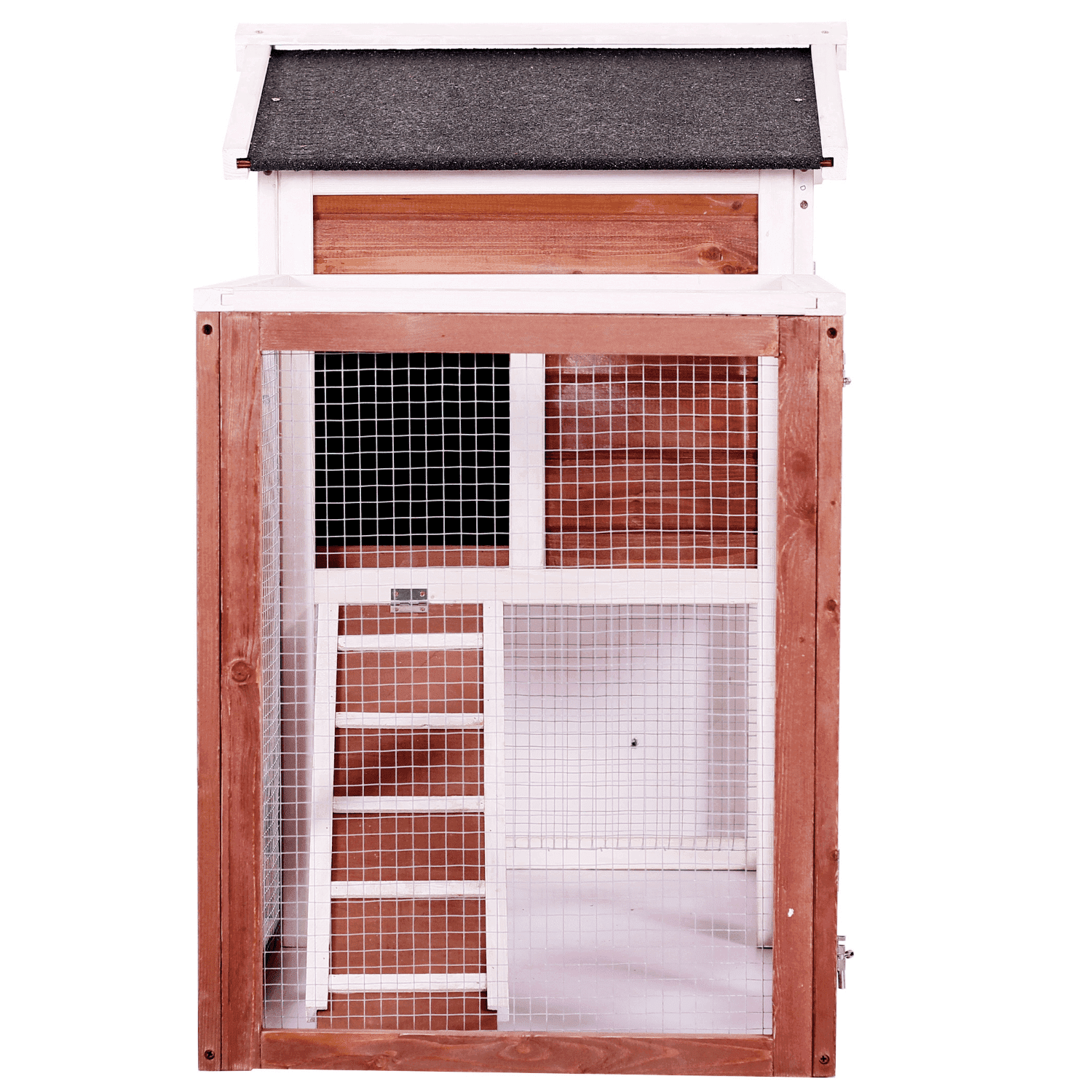 Kadyn 48 in Large Chicken Coop for garden, Wooden Rabbit Hutch w/Door/Ramp , Auburn White Kadyn 48 in Large Chicken Coop for garden, Wooden Rabbit Hutch w/Door/Ramp , Auburn White