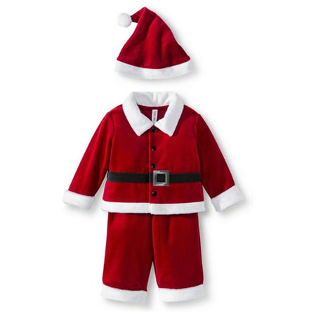 Cherokee Infant Boys 3-Piece Red Velvet Santa Claus Christmas Outfit
