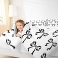 thumbnail image 5 of Homewish Cartoon Bowknot Ribbon Bedding Comforter Set,Cute Bowtie Bow Twin Comforter Sets,White Black Bedding Set For Kids,Breathable Home Decor Reversible,2pcs, 5 of 9