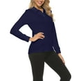 thumbnail image 3 of Mofiz Womens Long Sleeve Golf Polo Shirts Lightweight Quick Dry Moisture Wicking Athletic Tennis Sports Tops 3-Button Royal blue 2XL, 3 of 8