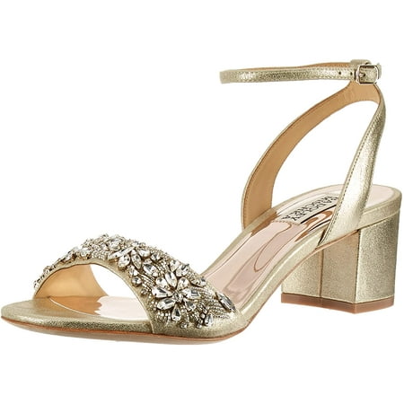 Badgley Mischka Womens Ivanna Heeled Sandal 6 Platino