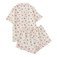 thumbnail image 5 of XIAOCHA Womens Short Sleeve Pajama Set Casual Floral Print Button Front Top And Shorts Pajamas Lightweight Comfortable Sleepwear Outfit With Pockets, 5 of 5
