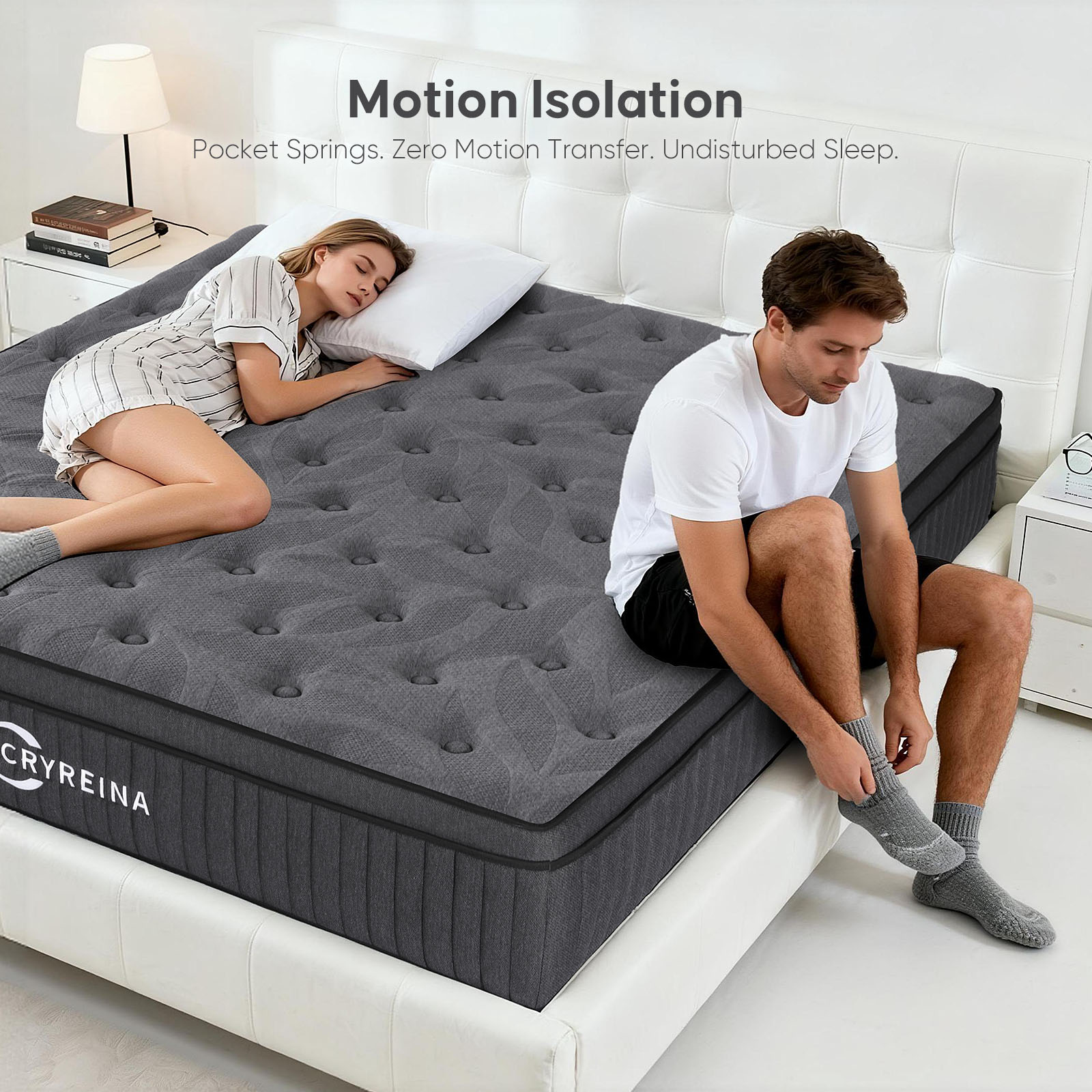 Full Size Mattress 12 inch, Hybrid Full Mattress in a Box, Upgrade Pocket Springs，Medium Firm, Pressure Relief, Breathable Comfort Euro Top