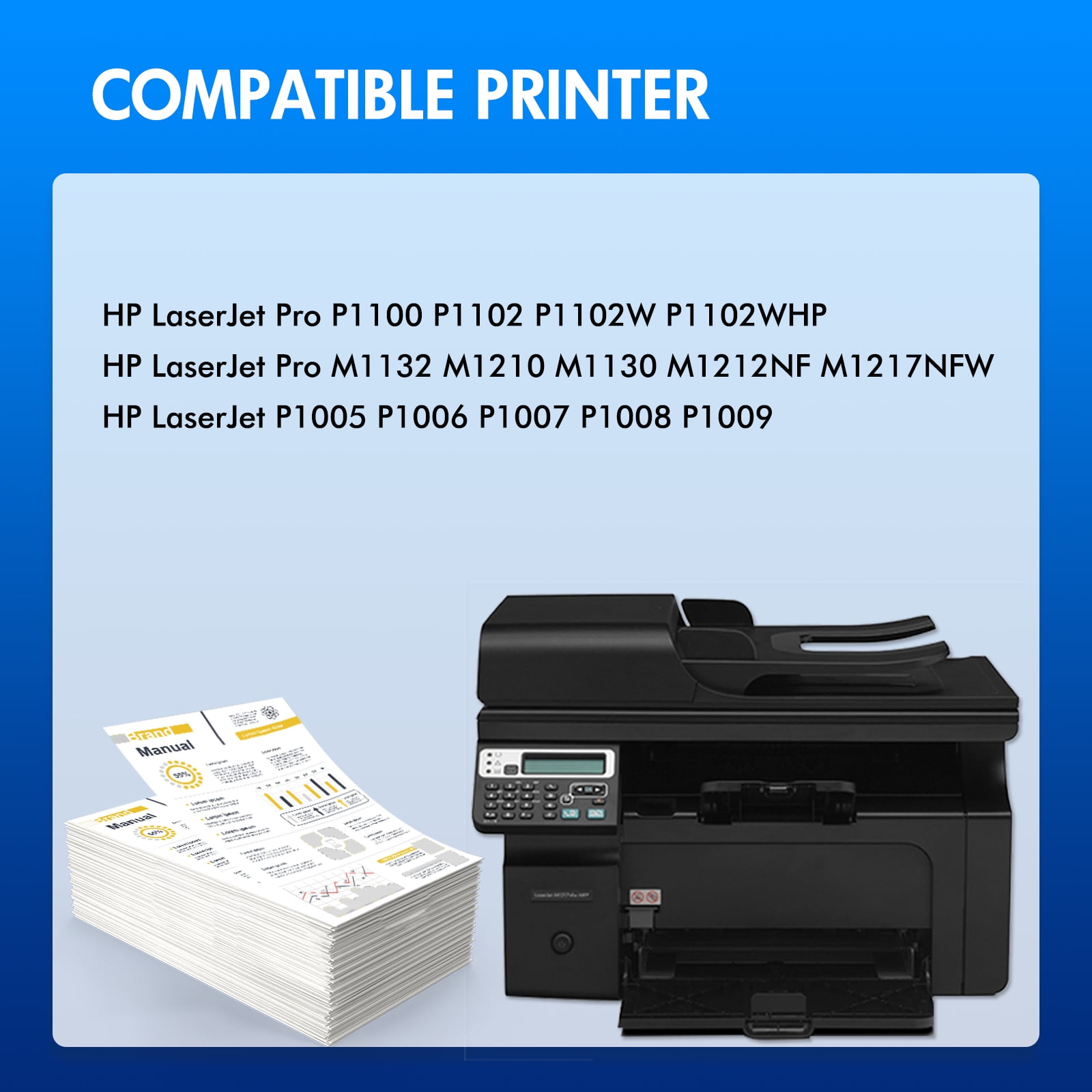 VIPink 85A CE285A Toner Cartridge 4 Pack Black Compatible for HP 85A CE285A CE285D for Pro P1102w P1102 M1217nfw M1212nf MFP Printer Ink