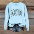 thumbnail image 2 of Sweatshirts for Women Boo Letter Printed Crew Neck Long Sleeve Shirt Halloween Spooky Season Pullover Top, 2 of 4
