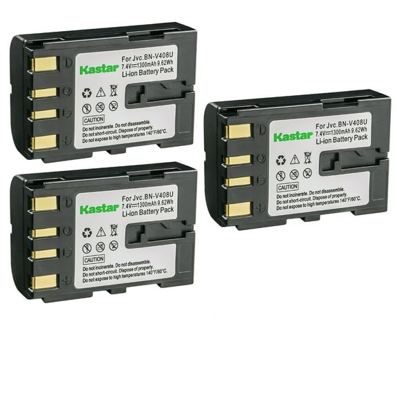 Kastar BN-V408 Battery 3-Pack Replacement for JVC GR-DVL505, GR-DVL507, GR-DVL510, GR-DVL512, GR-DVL515, GR-DVL517, GR-DVL520, GR-DVL522, GR-DVL525, GR-DVL555, GR-DVL557, GR-DVL567 Camera