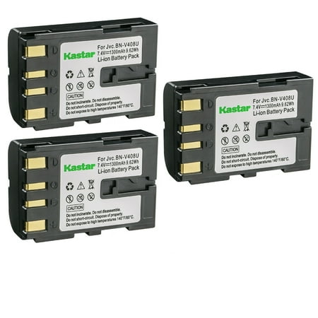 Kastar BN-V408 Battery 3-Pack Replacement for JVC GR-DVL505 GR-DVL507 GR-DVL510 GR-DVL512 GR-DVL515 GR-DVL517 GR-DVL520 GR-DVL522 GR-DVL525 GR-DVL555 GR-DVL557 GR-DVL567 Camera