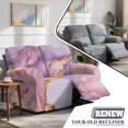 thumbnail image 5 of Jiueut Blue Golden Marble Print Recliner Cover, 6 Pieces Washable Loveseat Reclining Chair Covers Stretchable Loveseat Sofa Slipcover for Pet, Kids, 5 of 7