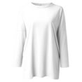 thumbnail image 5 of Women's Crew Neck Long Sleeve T-Shirt Soft Comfortable Casual Top with Pockets Stylish Solid Color Blouse, 5 of 5