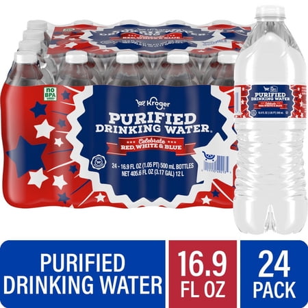 Kroger Purified Drinking Water, 16.9 fl oz Bottles (24 Pack)