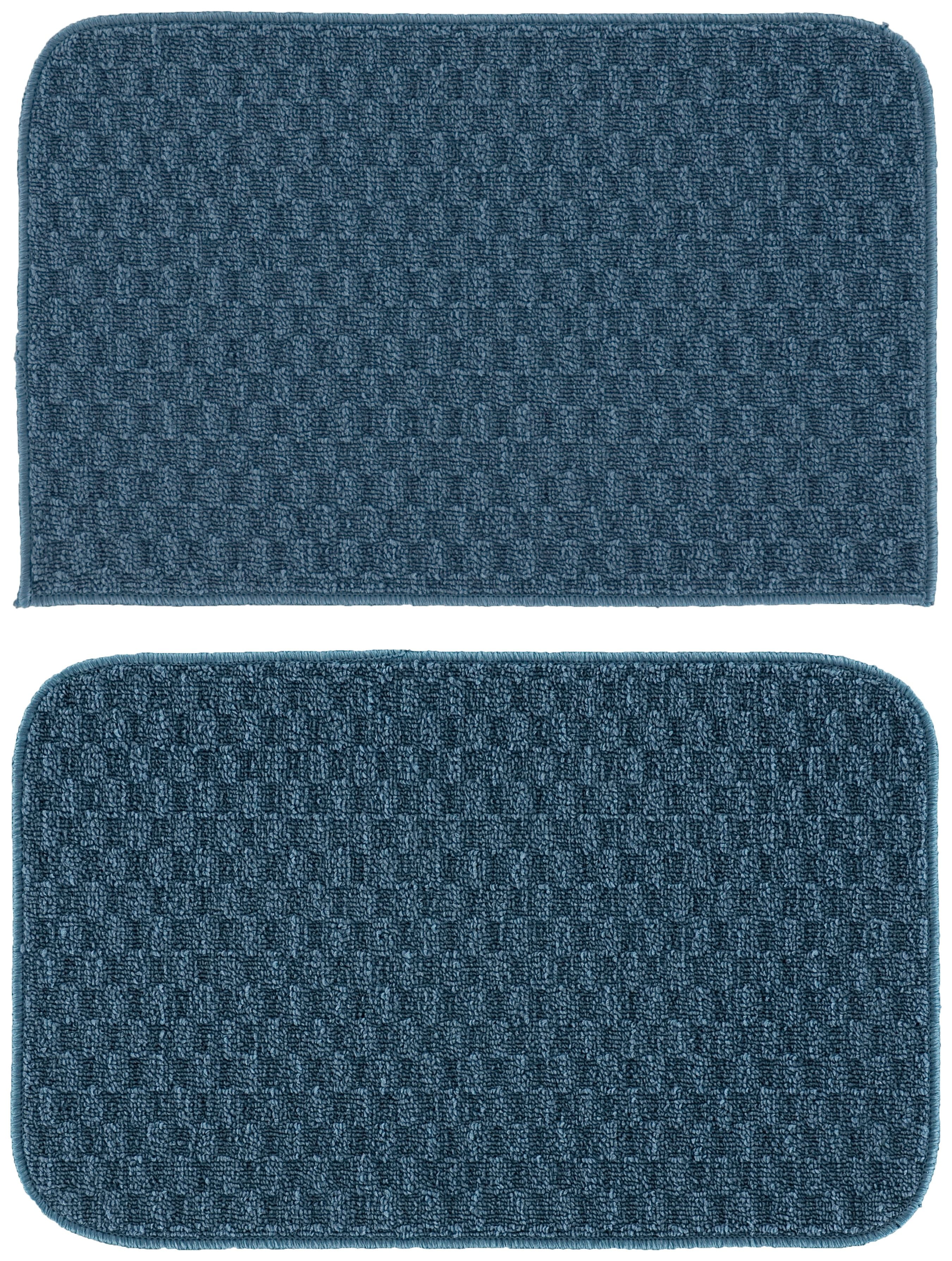 Garland Rug Town Square Solid Sky Blue 2pc Kitchen Accent Rug Set(18