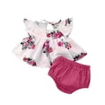 thumbnail image 4 of Birdeem Chemises pour Filles Mignonnes Décontractées Enfants Imprimé Bandage Manches Courtes Col Rond Hauts et Ensembles de Shorts, 4 of 9