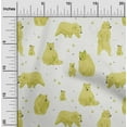 thumbnail image 2 of oneOone Viscose Jersey Lime Green Fabric Bear Quilting Supplies Print Sewing Fabric By The Yard 60 Inch Wide, 2 of 7