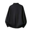 thumbnail image 4 of gbyLJF Mens Fleece Lined Sweatshirt Half-button Stand Up Collar Long Sleeve Sweaters Casual Solid Color Pullover Shirts, 4 of 6