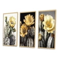 thumbnail image 3 of Designart "Cactus Flower Yellow Green IV" Floral Cactus Framed Wall Art Set Of 3 - Yellow Cactus Frame Gallery Set For Office Decor, 3 of 7