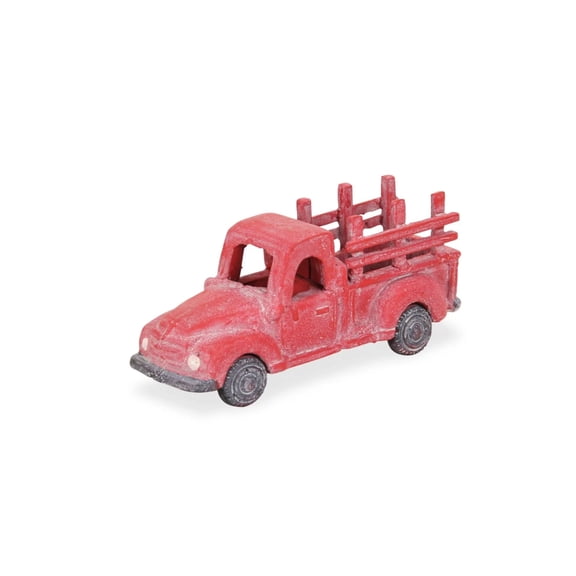 10" Red and Black Rustic Truck Tabletop Decoration
