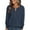 Navy Blue, variant on Women's Long Sleeve Waffle Knit Shirts Fall Casual Button Up Henley V Neck Tunic Tops Loose Fit Basic Tees