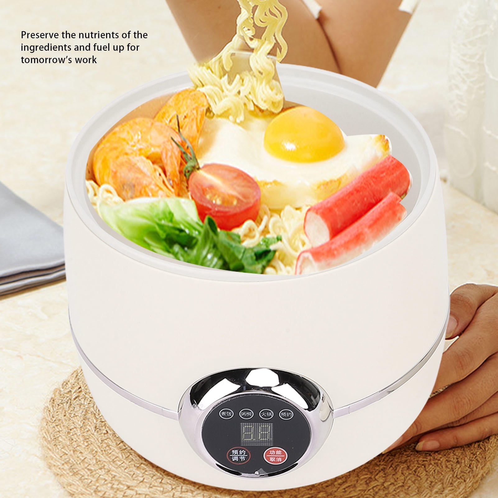 Suodoka 1.6L Mini Electric Rice Cooker – Multifunctional, Non‑Stick, 3‑D Heating, 12‑Hour Keep Warm, Portable & Safe