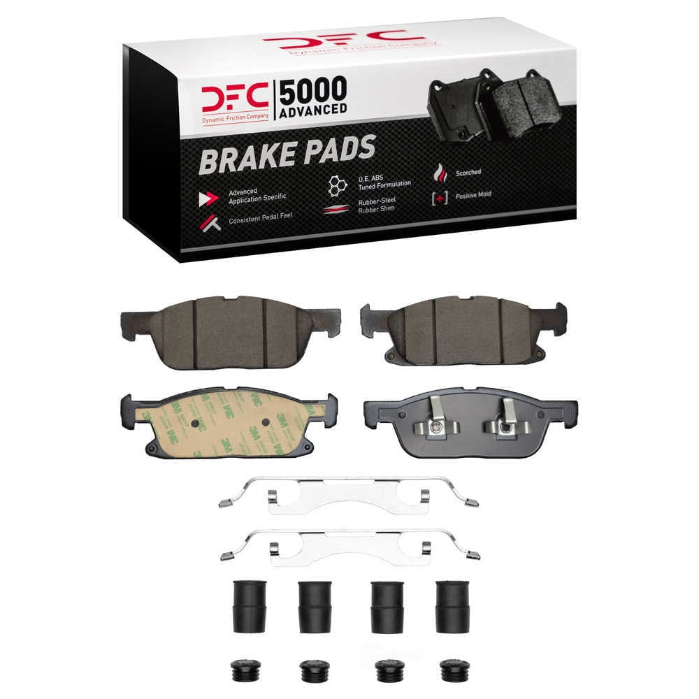 Dynamic Friction Company 1551-1818-01 DFC 5000 Advanced Brake Pads - Ceramic and Hardware Kit - OE