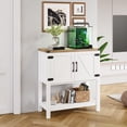 thumbnail image 3 of Console Table Coffee Bar Cabinet Sofa Table,31.5 L x 13.8 D x 34.65 H,Entryway Table with 2 Storage Cabinets, Farmhouse Buffet Sideboard for Kitchen, Foyer,Hallway (White), 3 of 8