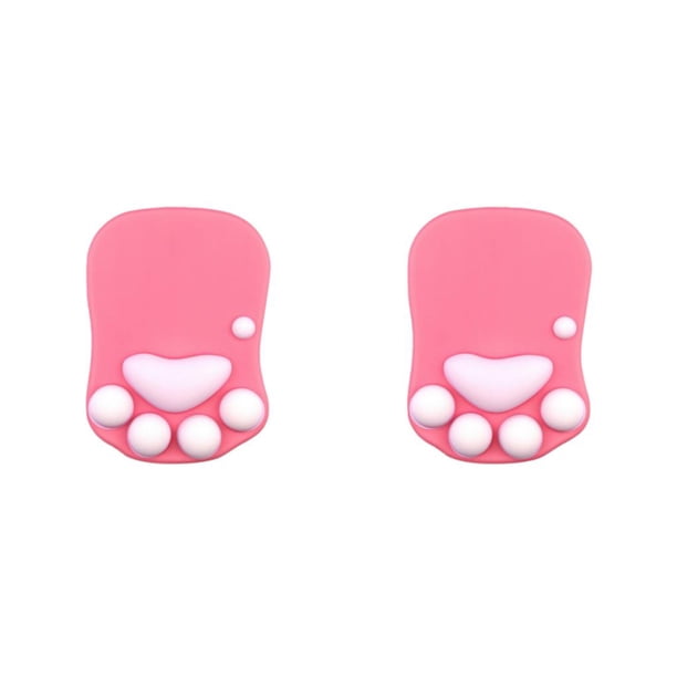 Bearachild Alfombrilla para ratón de ordenador, soporte para muñeca con protección única para la muñeca de pata de gato, alfombrilla para DS-008 rosa roja 2Conjunto