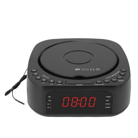 Universal Accessories Universal Accessories Mp3 CD Player Alarm Clock USB Charging Dimmable Display Desktop Bluetooth Radio CD Player with Speaker Remote Control for Bedroom