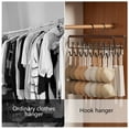 thumbnail image 6 of Solid Wood Clothes Hanger with 8 Stainless Steel Hooks | Multifunctional Vest Underwear Suspender Organizer | Non-Slip, Space-Saving Design | 28.5x18cm | Khaki Brown, 6 of 6