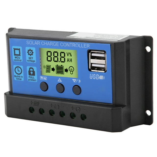 Controlador de carga solar V,PWM 12V 24V Controlador de carga solar dual V Regulador de carga solar PWM Eleve su experiencia