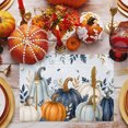 thumbnail image 3 of Navy Blue Pumpkins Fall Placemats Set of 4, Botanical Thanksgiving Blue Ombre Washable Wipeable Table Mats for Dining Tables, Indoor Outdoor Kitchen Place Mats for Holiday Party Table Decor, 3 of 9