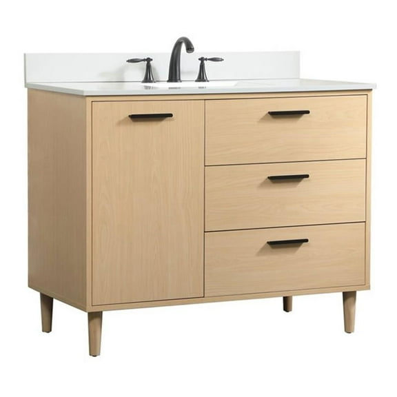 42 inch bathroom vanity in Maple with backsplash