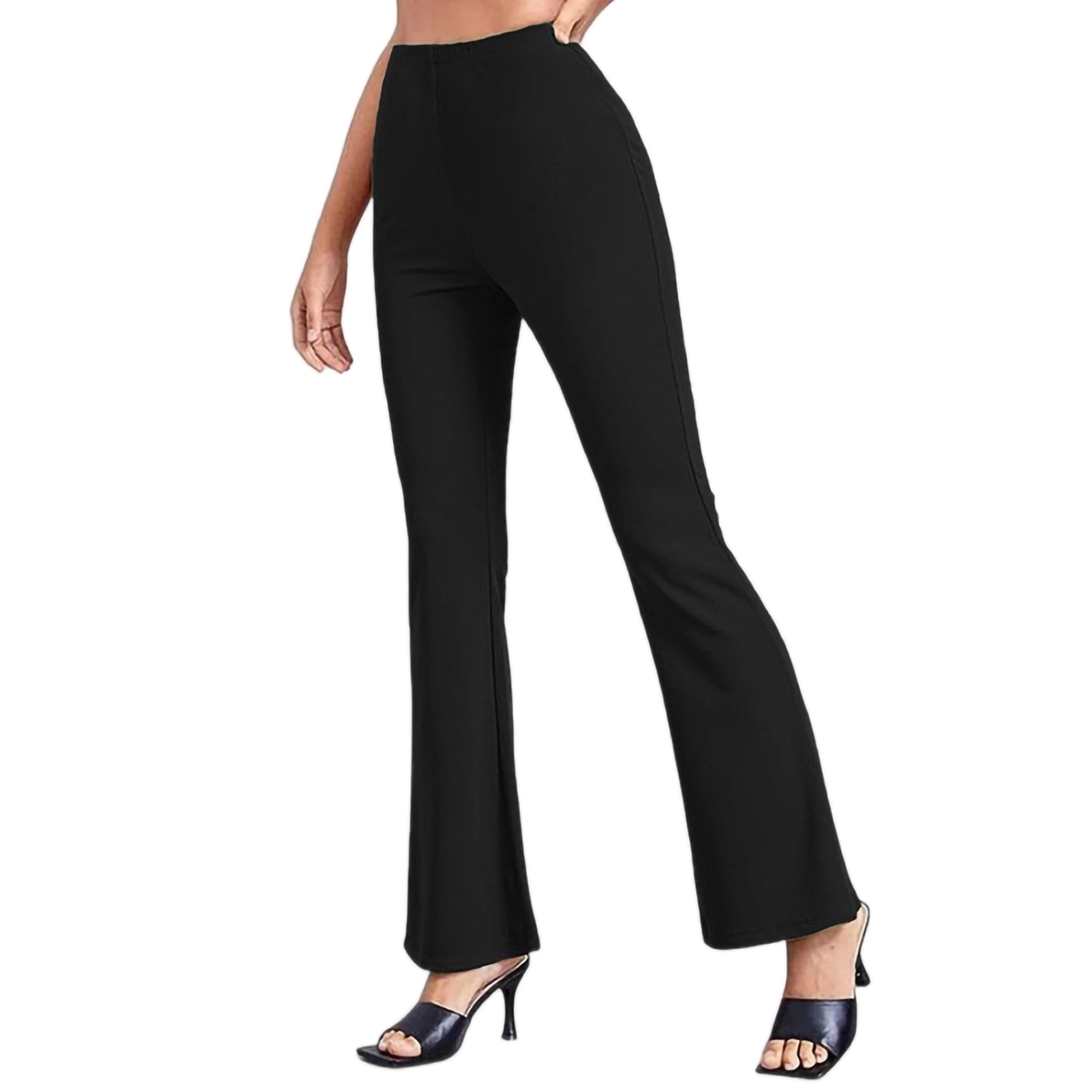 Sexy Dance Women Sport Trousers Solid Color Yoga Pants Tummy Control Leggings Stretch Bottoms High Waist Workout Pant Black M