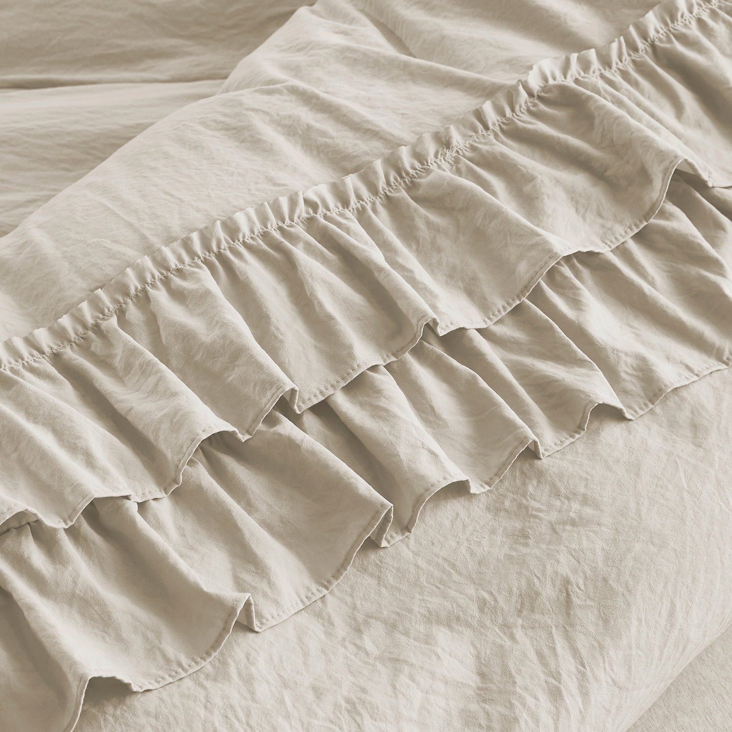 HIG 3 Piece Vintage Duvet Cover Set, Ultra Soft Pre-washed Microfiber, Camel, King