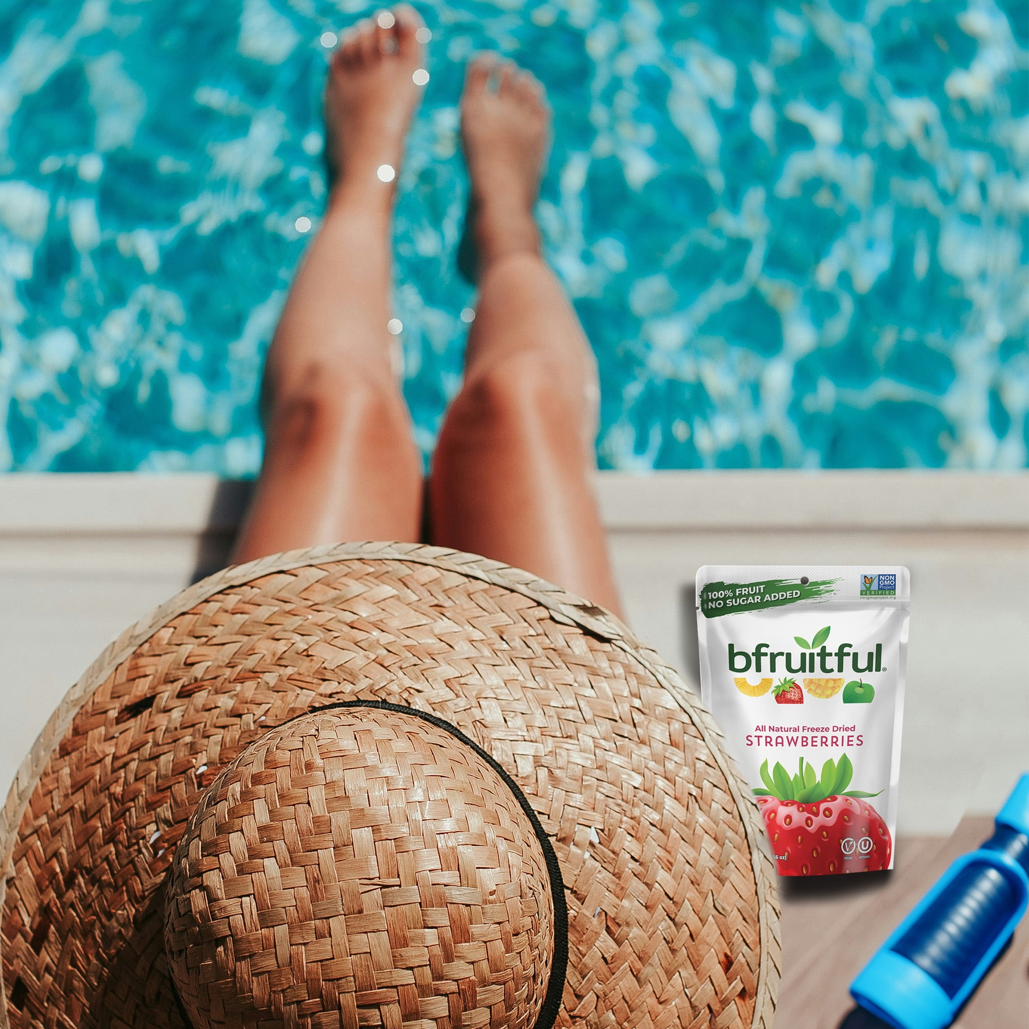 Bfruitful Freeze Dried Strawberries, Gluten Free, 12 Single-Serve Bags, Crunchy Strawberry Flavor