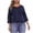 Dark Blue, variant on CHGBMOK Women Cut Out 3/4 Sleeve Blouse Cold Shoulder V Neck T Shirt Casual Dressy Basic Shirts Loose Plus Size Top