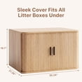 thumbnail image 2 of YDN Cat Litter Box Enclosure, Wooden Cat Washroom Furniture Striped Rolling Door, Pet House, Fit Most of Litter Box, Nature, 2 of 7