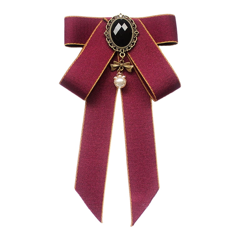 Segolike Bow Tie Ribbon Brooch Bowknot Shirt Tie Pre Tied Bowknot