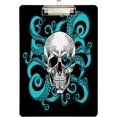 thumbnail image 2 of FMSHPON Skull Blue Octopus Black Clipboard Hardboard Wood Nursing Clip Board and Pull for Standard A4 Letter 13x9 inches, 2 of 8