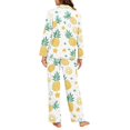 thumbnail image 4 of Garronmavis Hawaii Pineapple Womens Pajama Sets 2 Piece Pjs Long-Sleeved Button Down Sleepwear Cozy Lightweight Winter Nightwear Lounge Outfit, 4 of 7