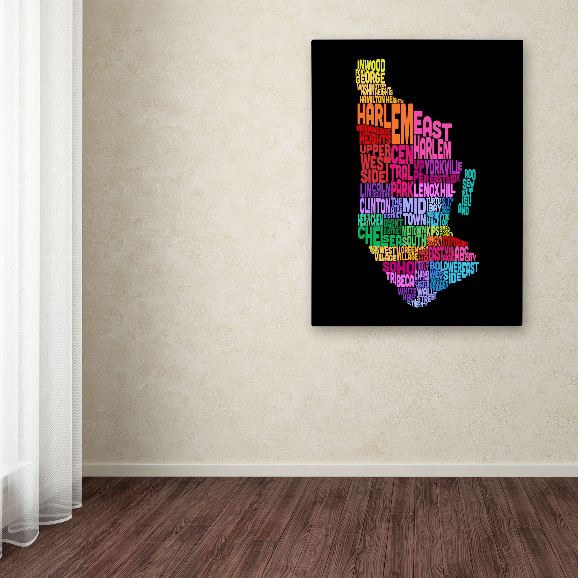Michael Tompsett 'Manhattan Text Map 2' Canvas Art
