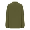 thumbnail image 6 of Aboser Fuzzy Fleece Pullover Sweatshirts for Women Half Zip Fall Winter Sweatshirt Warm Long Sleeve Shirts Loose Fit Solid Color Pullovers Tops with Kangaroo Pocket Army Green L, 6 of 8