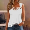 thumbnail image 2 of WREESH Womens Tank Tops Solid Color Camisole Sleeveless T-Shirt Loose Tank Top White, 2 of 5